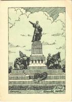 Arad, Kossuth szobor. Kiadja a Délvidéki Egyetemi és Főiskolai Hallgatók Egyesülete / Kossuths statue, monument, irredenta art postcard s: Lamoss (EB)