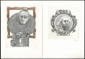 Vén Zoltán: Kisgaléria. 15 db jelzett rézkarc mappában. 12x9,5 cm