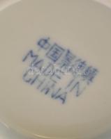 3 db kínai levese tálka, kézzel festett, aranyozott, jelzett, hibátlan, d:11cm