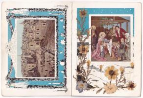 Nábozne dielo Sv. Zeme / Virágok a szentföldről / Flowers from the holy land - kinyitható lap / folding non PC card