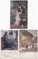 5 db RÉGI művész motívum képeslap / 5 pre-1945 art motive postcards