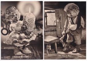 4 db MODERN "Mecki" német motívum képeslap: bábfilm / 4 modern German motive postcards: Me...