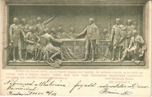 1900 Budapest V. Széchenyi dombormű a Magyar Tudományos Akadémia oldalán. Goldschmiedt Frigyes kiadása