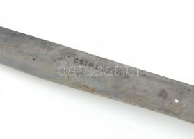 Csigi János késkészítő mester agancs nyelű kés. Jelzett. 25 cm