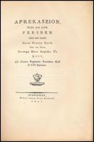 Gvadányi József: Aprekaszión. Mellik mek sinálik fersben mikor mek tartatik Szent Francz Xavér Neve ...
