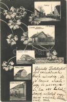 1906 Zalabér, Fő utca, vasútállomás, Zalabéri és Pinkoczi malom, tejcsarnok. Art Nouveau, floral (Rb)