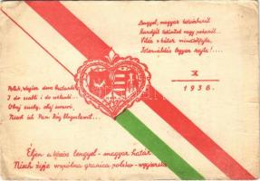 1938 Polak, Wegier dwa bratanki... Niech zyje wspólna granica polsko-wegierska / Lengyel, magyar testvérbarát... Éljen a közös lengyel-magyar határ / Polish-Hungarian friendly propaganda card (EB)