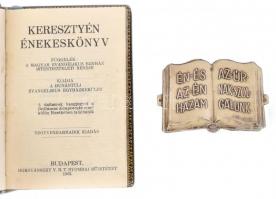 Keresztyén énekeskönyv. Bp., 1943, Hornyánszky. Kiadói műbőr kötés, színezett lapszélek, tékában, kötése foltos.