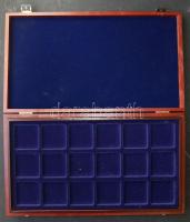 Nagyalakú fa éremtartó kazetta 2db 18 férőhelyes tálcával