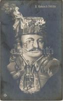 II. Rákóczi Ferenc. Katonai optikai illúziós képeslap / Francis II Rákóczi. Military optical illusion