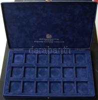 Nagyalakú bársony éremtartó kazetta 18 férőhellyel