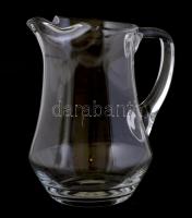 Nagyméretű (2,5 l) üveg kancsó, peremén kis hibával, m: 24 cm