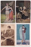 6 db RÉGI motívum képeslap: romantikus párok / 6 pre-1945 motive postcards: romantic couples