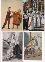 24 db MODERN külföldi népviseletes motívum képeslap / 24 modern European and other folklore motive postcards