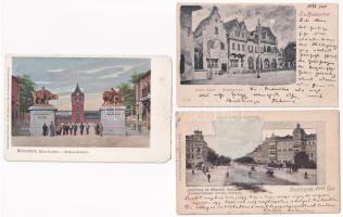 Budapest - 9 db régi hosszú címzéses képeslap / 9 pre-1905 postcards