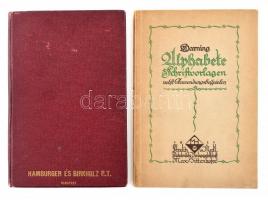 cca 1920 2 db betűminta könyv Hamburger és Birkholz PT. + Waring Alphabete Schriftvorlagen
