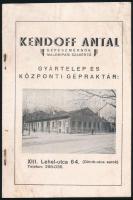 1936 Kendoff Antal malomipari gyártelep és raktár Bp. XIII. Lehel utca 64. cég képekkel illusztrált ismertető füzete, 12p