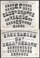 1949-1957 4 db tablófotó, Bp. IX. ker. Tanítóképző, közte feliratozott, 24x18 cm