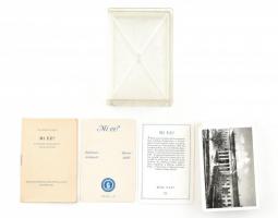 1961 Mi ez? Építészettörténeti társasjáték, kártyajáték, komplett, 100 db kártyával, leírással, eredeti dobozában