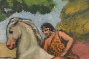 Feltehetően Kádár Béla korai munkája: Harcosok
Olaj, karton. 45x60cm. Jelzés nélkül. cca. 1910 körü...