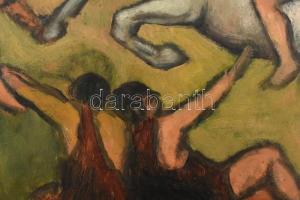 Feltehetően Kádár Béla korai munkája: Harcosok
Olaj, karton. 45x60cm. Jelzés nélkül. cca. 1910 körü...