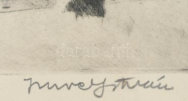 Imre István (1918-1983): Hősök tere.
Rézkarc, papír, jelzett, 29×38 cm, sérült, kopott, üvegezett k...