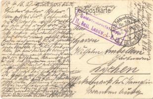 1916 WWI German military, POWs (prisoners of war) + "Soldatenbriefstempel II. Batl. Landw. I.-R...