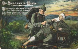 1915 Die Sonne sank im Westen / WWI German military, injured soldier. L&P 5617. (Rb)