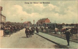 Abzug der Russen aus Warschau / WWI German military, withdrawal of the Russians from Warsaw (EK)