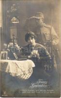 Treues Gedenken / WWI Austro-Hungarian K.u.K. military, romantic couple (fl)