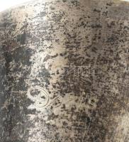 Régi, ezüstözött alpakka keresztelőpohár, gravírozott Doris felirattal, jelzés nélkül, kopottas, m: ...