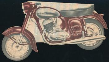 cca 1970 Jawa motorkerékpár kétoldalas karton reklámlapja, szép állapotban