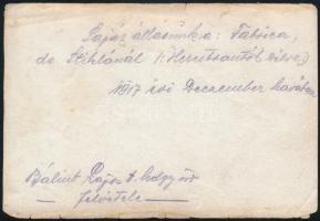 1917 Bálint Lajos állása a Kárpátokban feliratozott fotó 9x12 cm