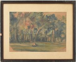 Ismeretlen művész: Szeged
Akvarell, papír, 28x40cm, Üvegezett sérült keretben