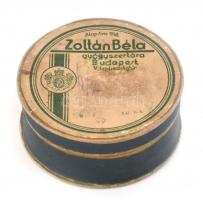 cca 1920 Zoltán Béla Budapest Szabadság téri gyógyszertárának papírdoboza, d: 6 cm