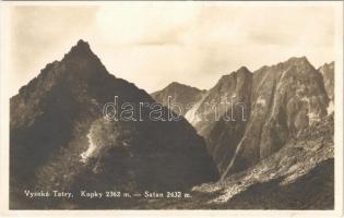 1932 Tátra, Magas-Tátra, Vysoké Tatry; Kopky, Satan / mountain peaks