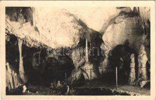 1947 Barlangliget, Höhlenhain, Tatranská Kotlina (Magas-Tátra, Vysoké Tatry); Bélai-cseppkőbarlang, belső / Belianska jaskyna, Biely dom / Belianska Cave interior (fl)