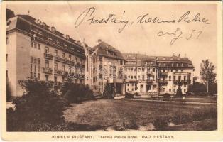 1930 Pöstyén, Piestany; Thermia Palace Hotel / Thermia Palace szálloda. Hilda Herzog kiadása / hotel (fa)