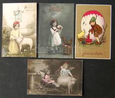 4 db húsvéti üdvözlőlap az 1910-es évekből