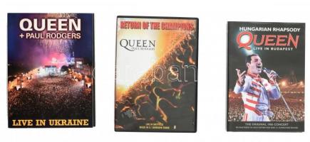 3 db Queen műsoros DVD, Queen - Live in Budapest, Queen + Paul Rodgers: Return of the Champions, Live in Ukraine.