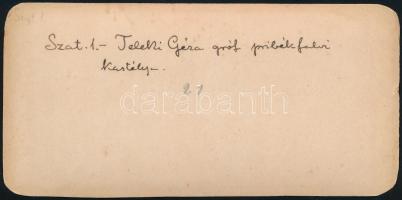 cca 1900 Pribékfalva (Pribilesti, Erdély), Teleki Géza gróf kastélya, sztereófotó, hátoldalán felira...