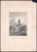 cca 1860 Ludwig Rohbock (1820-1883) - Johann Poppel (1807-1882): Nagyszeben, evangélikus templom, acélmetszet, sarokhiány, 15,5×12 cm