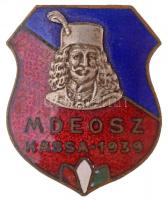 1939. MDEOSZ (Magyar Dalos Egyesületek Országos Szövetsége) Kassa zománcozott fém jelvény (27x22mm) T:2