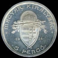 1938. 5P Ag "Szt.István" T:2 pici ph