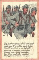 1915 Fönt északon magyar bakák maséroznak... / WWI Austro-Hungarian K.u.K. military art postcard s: Weiss Antal (EK)