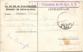 1918 Cs. és kir. 38. gyalogezred özvegy- és árva-alapja javára / WWI Austro-Hungarian K.u.K. militar...