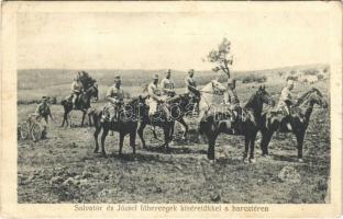 1915 Salvator és József főhercegek kíséretükkel a harctéren / WWI Austro-Hungarian K.u.K. military, Archduke Franz Salvator and Joseph on the field with escort (r)