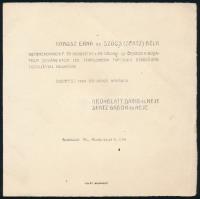 1909-1943 Esküvői meghívó, 3 db