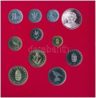 1994. 10f-200Ft (11xklf) forgalmi sor dísztokban, közte 1994. 200Ft Ag "Deák". A tokon a r...