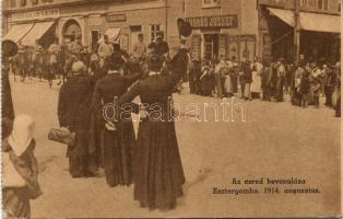 Troops march in Esztergom military WWI